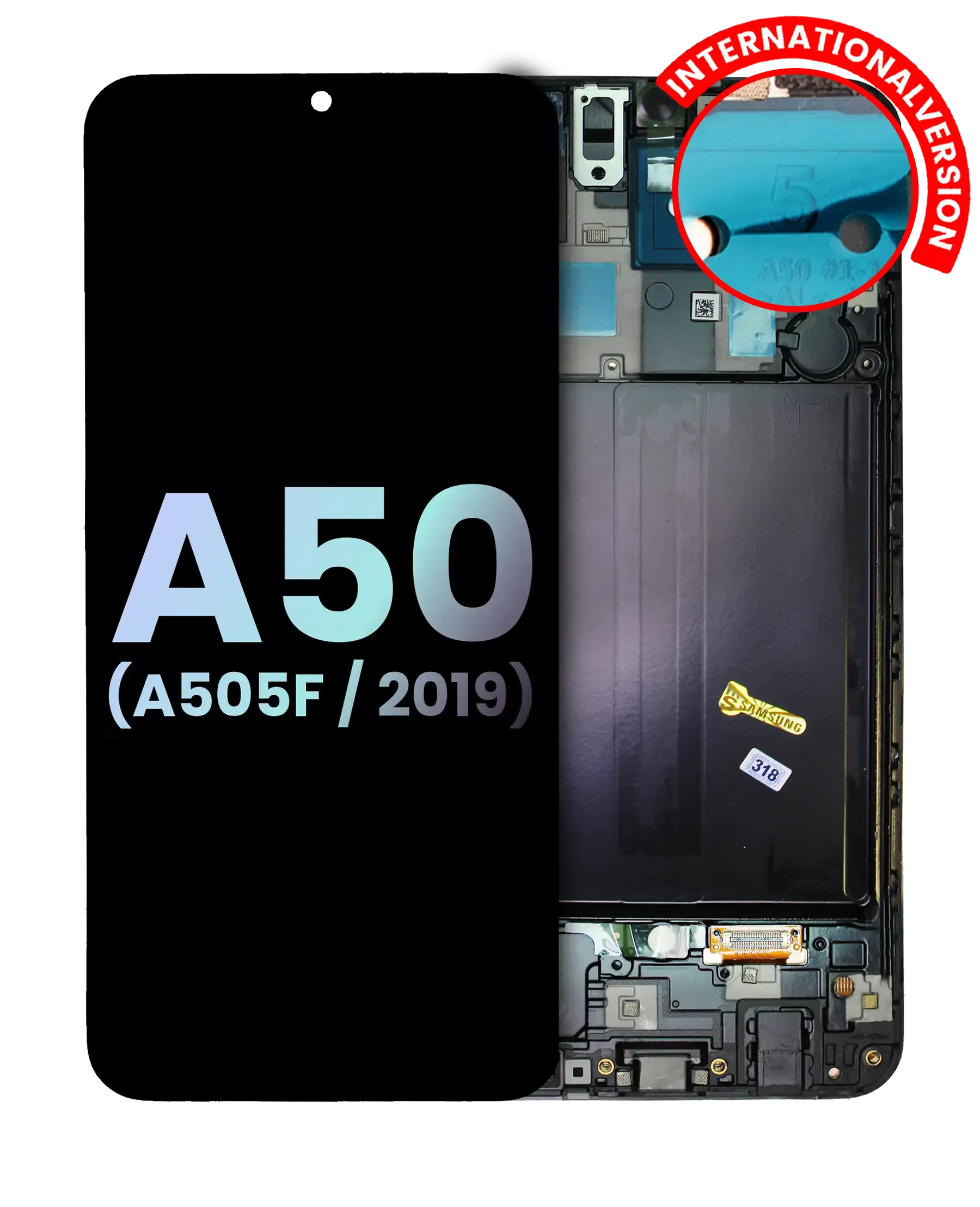 OLED Assembly With Frame Compatible For Samsung Galaxy A50 (A505F / 2019) (International Version) (Service Pack) (All Colors)