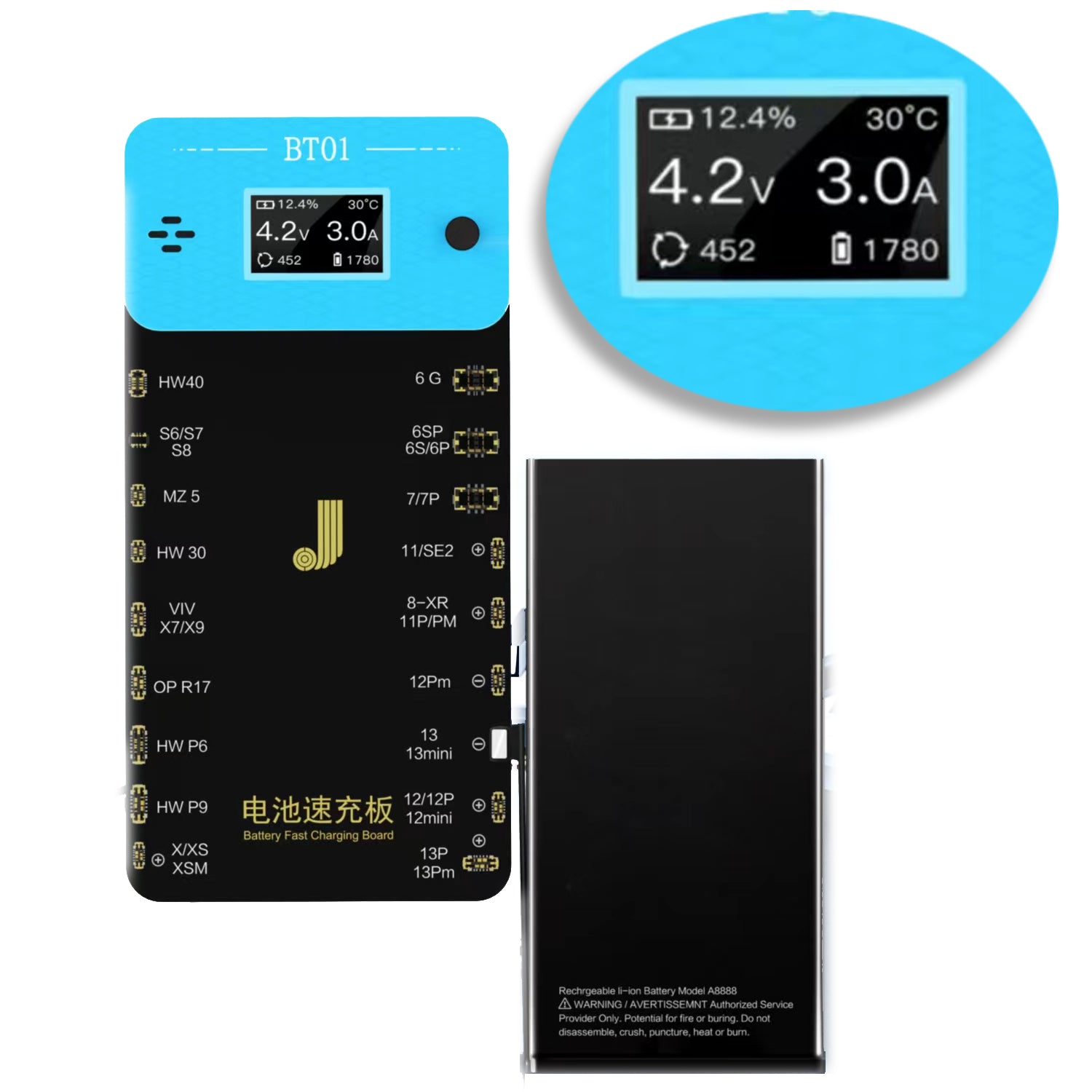 External Battery Charger With Battery Data Reading (BT01) (JCID)