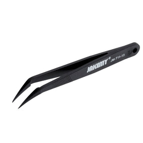 Anti-Static Heat Resistant Flat Pointed Curved Tweezers 3 Piece Set (JM-T11) (Jakemy)