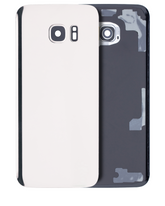 Replacement Back Cover Glass With Camera Lens Compatible For Samsung Galaxy S7 Edge (No Logo) (Vemake) (White)