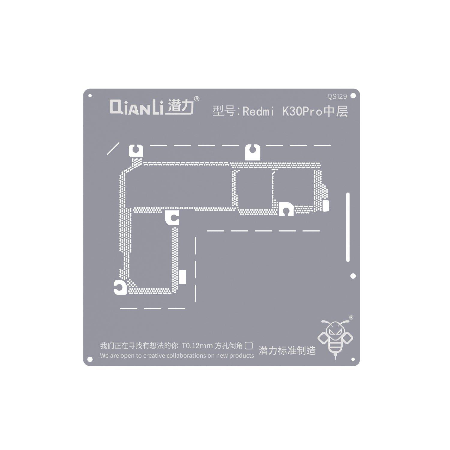 Bumblebee Stencil (QS129) For Xiaomi Redmi K30 Pro Middle Layered (Qianli)
