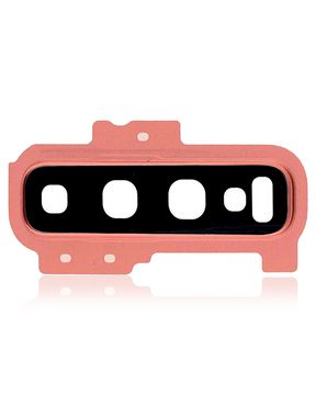 Back Camera Lens With Cover Bezel Ring Compatible For Samsung Galaxy S10 Plus Replacement by Macfactory.Store (Pink)