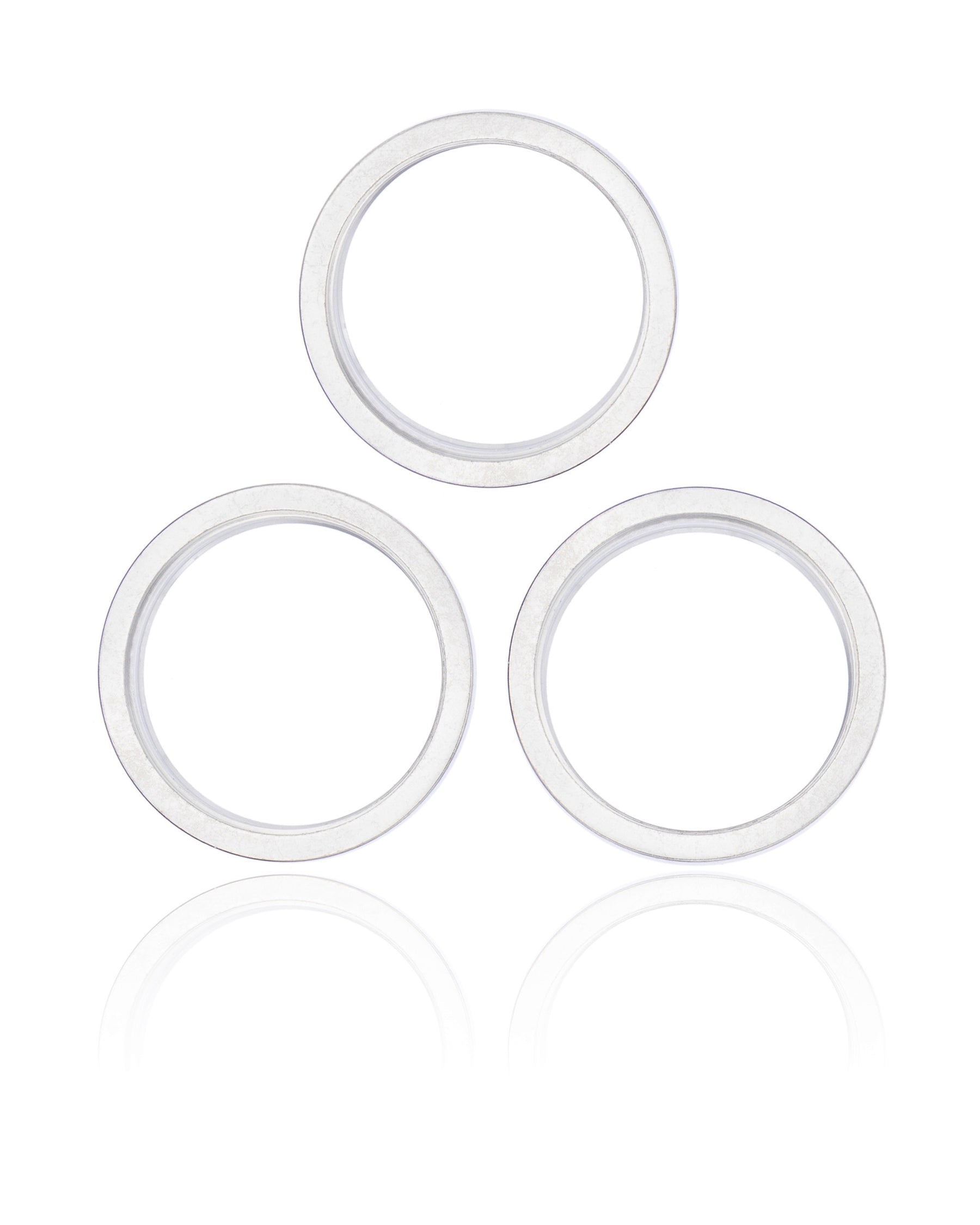 SILVER BACK CAMERA BEZEL RING ONLY (3 PIECES) FOR IPHONE 13 PRO /13 PRO MAX