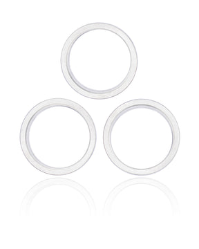 SILVER BACK CAMERA BEZEL RING ONLY (3 PIECES) FOR IPHONE 13 PRO /13 PRO MAX
