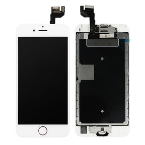 LCD SCREEN FULL ASSEMBLY WITH SILVER RING HOME BUTTON - WHITE FOR IPHONE 6S