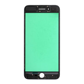 BLACK FRONT GLASS WITH COLD PRESSED FRAME FOR IPHONE 7 PLUS