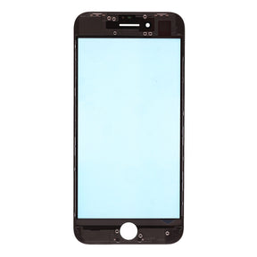 BLACK  FRONT GLASS LENS WITH SUPPORTING FRAME FOR IPHONE 8