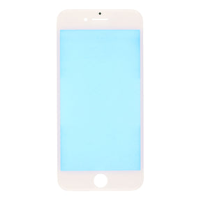 WHITE  FRONT GLASS LENS WITH SUPPORTING FRAME FOR IPHONE 8