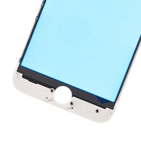 WHITE  FRONT GLASS LENS WITH SUPPORTING FRAME FOR IPHONE 8