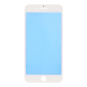 WHITE FRONT GLASS LENS WITH SUPPORTING FRAME  FOR IPHONE 8 PLUS