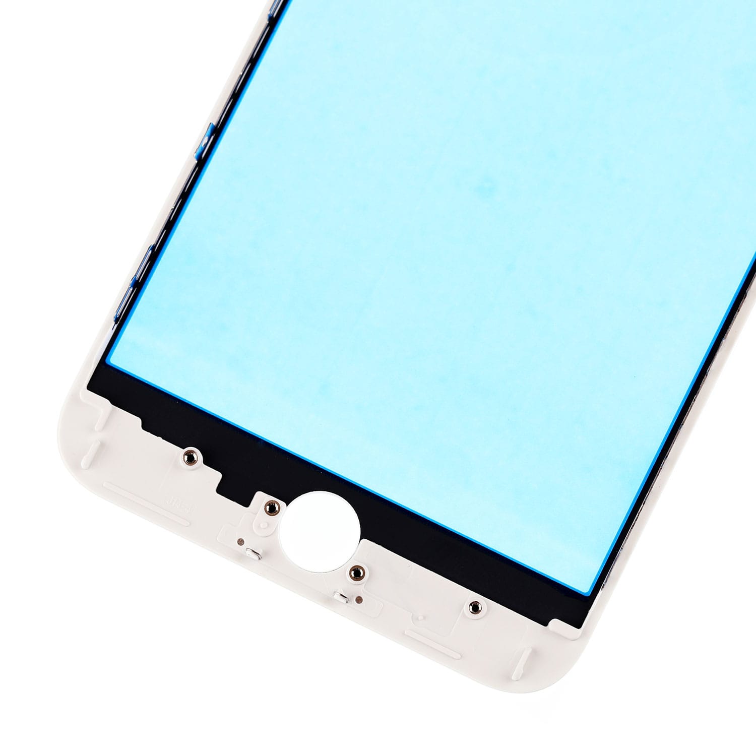 WHITE FRONT GLASS LENS WITH SUPPORTING FRAME  FOR IPHONE 8 PLUS