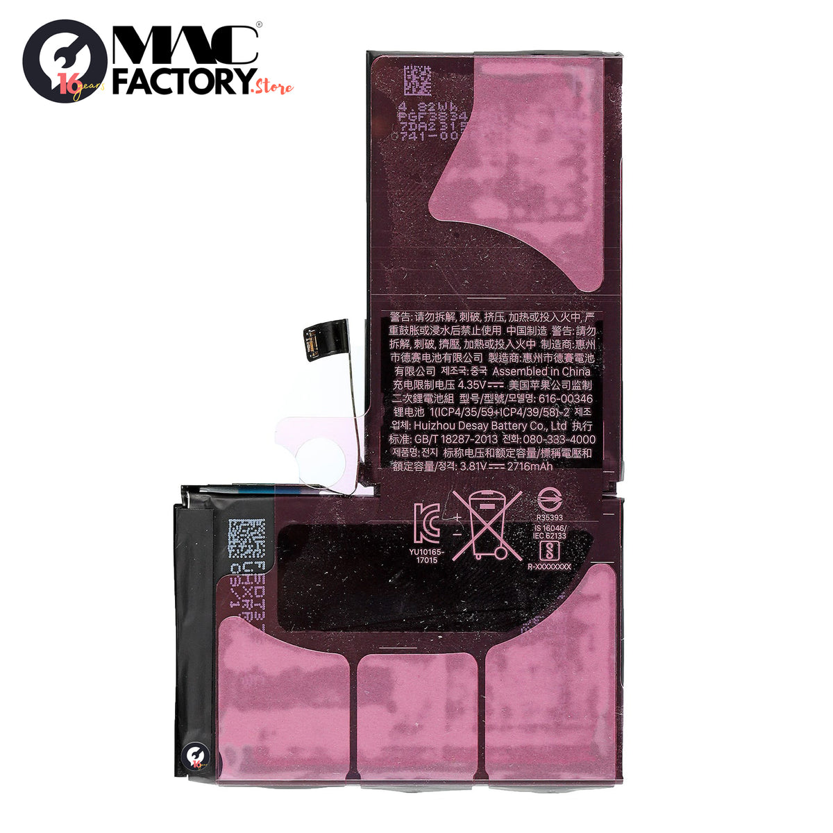 Original 2716mAh Replacement Battery for iPhone X