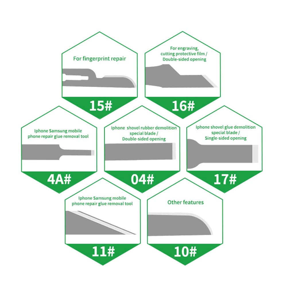 RELIFE RL-101B 8 IN 1CPU REMOVE GLUE BLADE KNIFE SET
