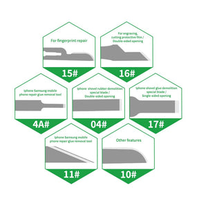 RELIFE RL-101B 8 IN 1CPU REMOVE GLUE BLADE KNIFE SET
