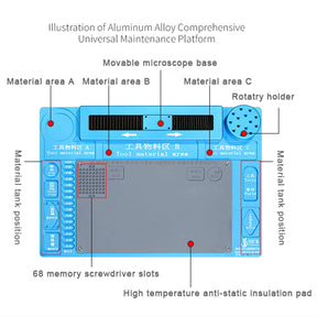 WL ALUMINIUM ALLOY COMPREHENSIVE UNIVERSAL SLIDING MAINTENANCE PLATFORM 468MM X 318MM