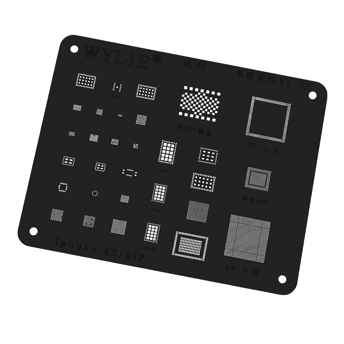 WYLIE BLACK BGA REBALLING STENCIL FOR IPHONE 6S/6S PLUS