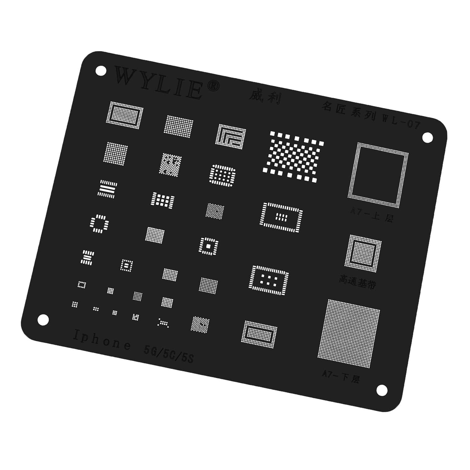WYLIE BLACK BGA REBALLING STENCIL FOR IPHONE 5/5C/5S