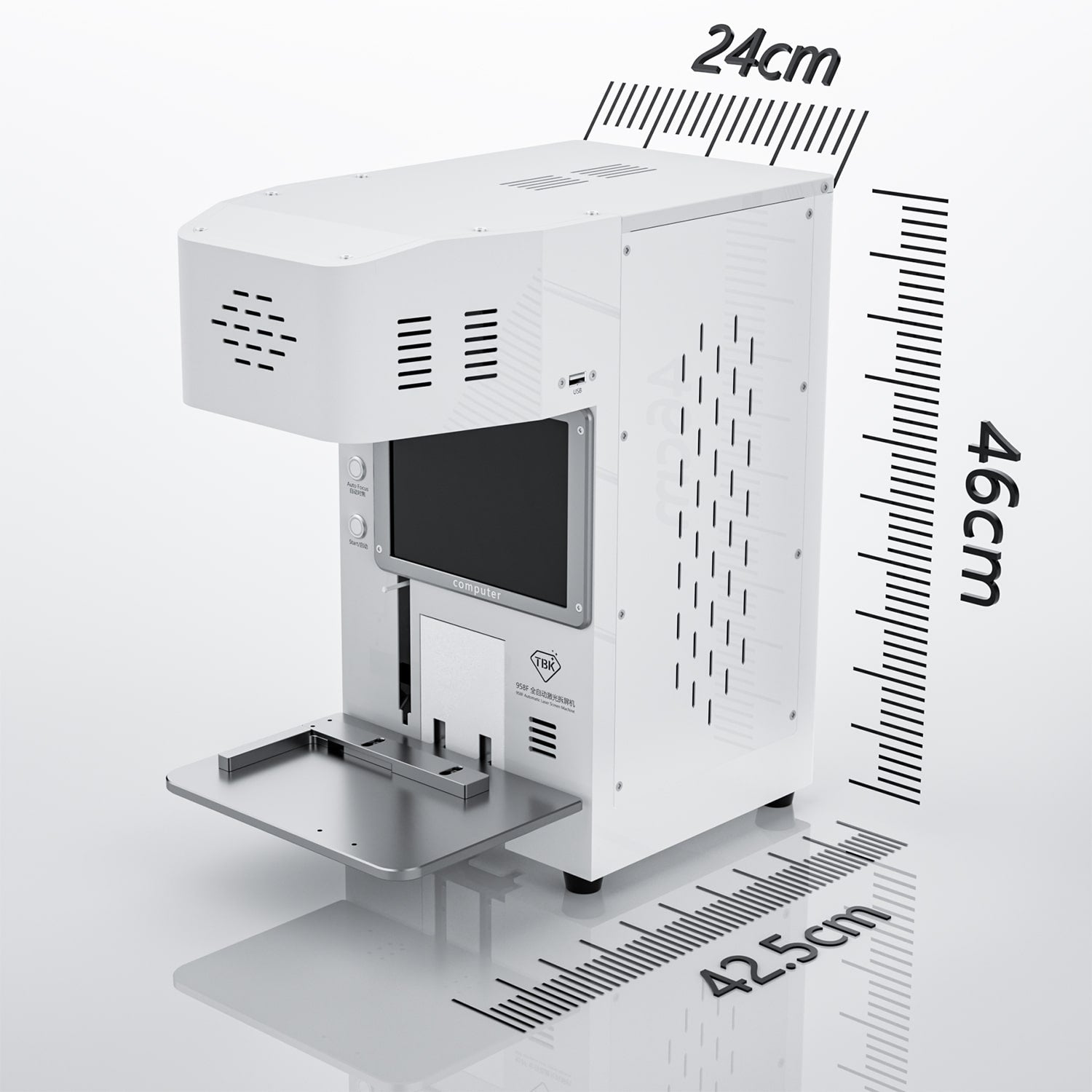 TBK 958F 20W FIBER AUTOMATIC LASER REMOVAL BACK COVER GLASS MACHINE