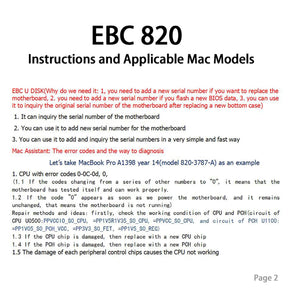 MACBOOK MOTHERBOARD DIAGNOSE TOOL & SERIAL NUMBER TOOL EBC 820