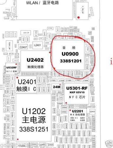 BIG AUDIO IC COMPATIBLE WITH IPHONE 5S / 6 / 6 PLUS (U0900: 338S1201: 121 PINS)