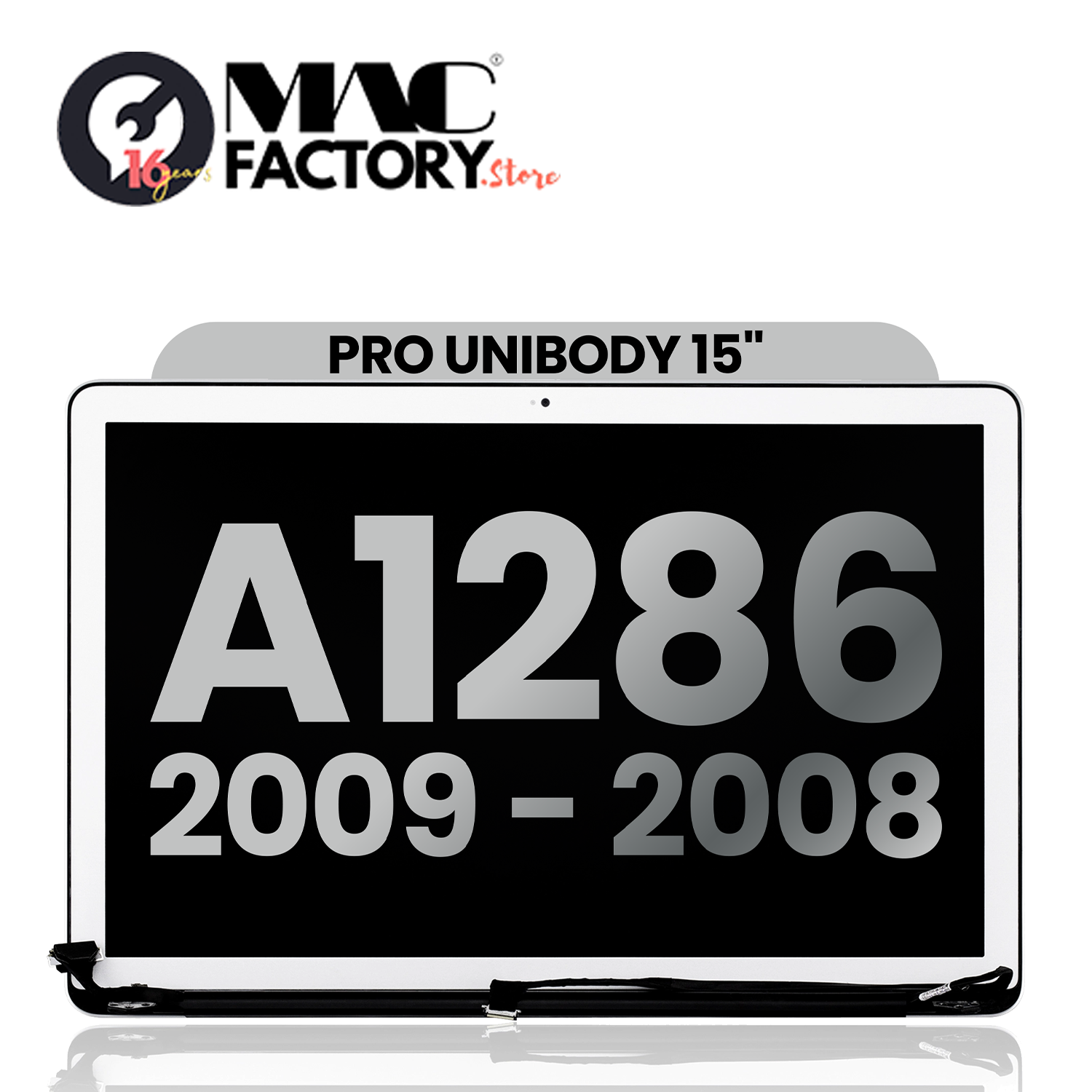 LCD Screen & Full Assembly Display for Apple MacBook Pro 15" (A1286, Late 2008 - Early 2009) – Silver