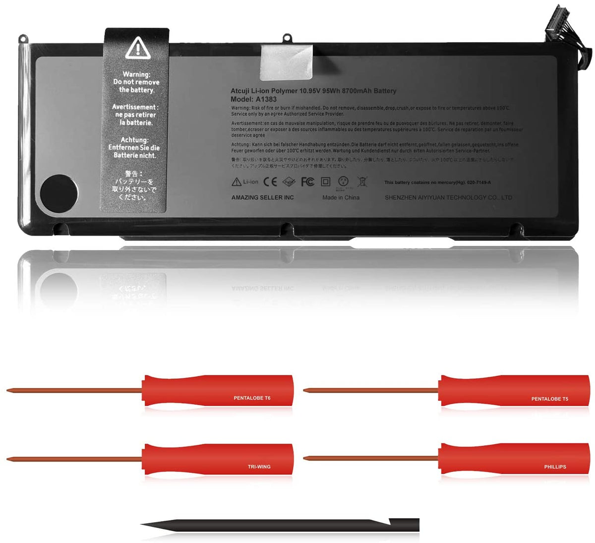 A1383 10.95V 8700mAh Battery for Apple MacBook Pro Unibody 17" (A1297, Early - Late 2011)