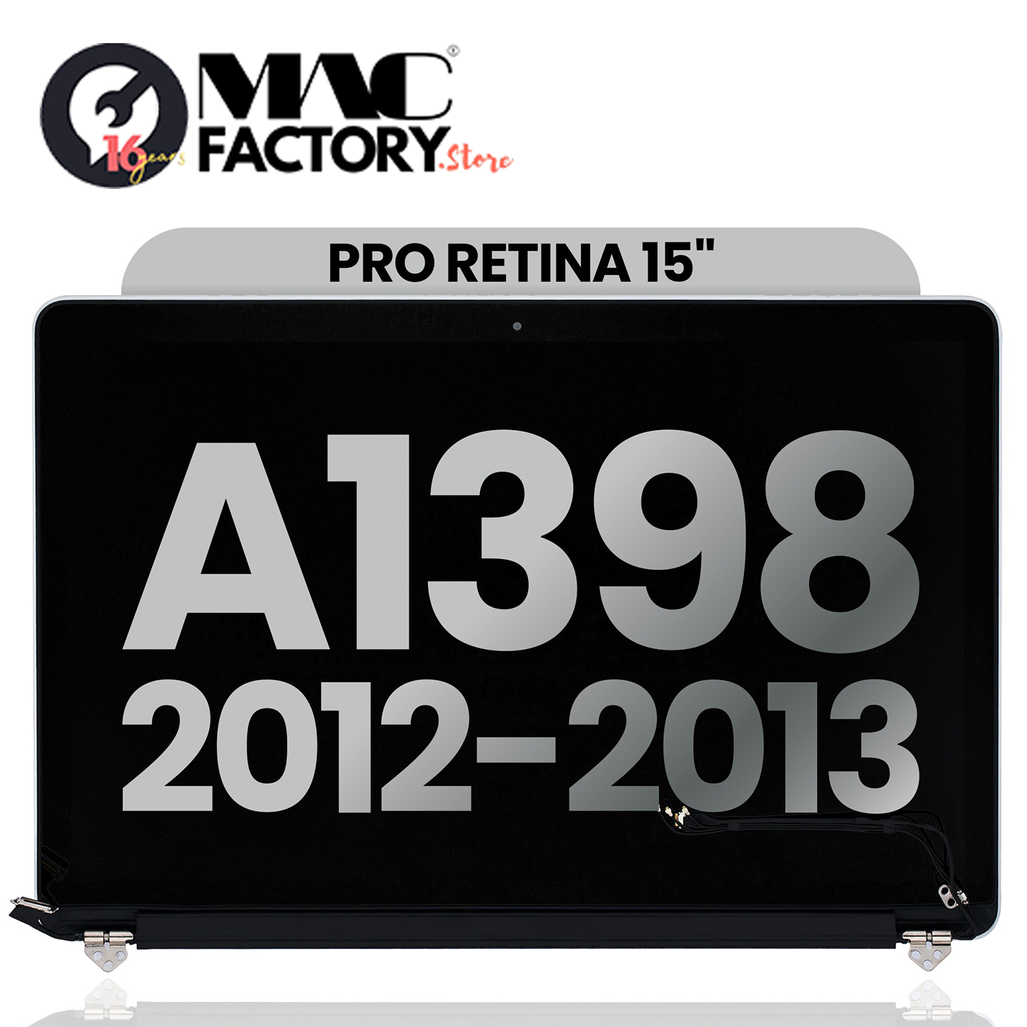 LCD Screen & Full Assembly Display for Apple MacBook Pro Retina 15" (A1398, Mid 2012 - Early 2013) – Silver