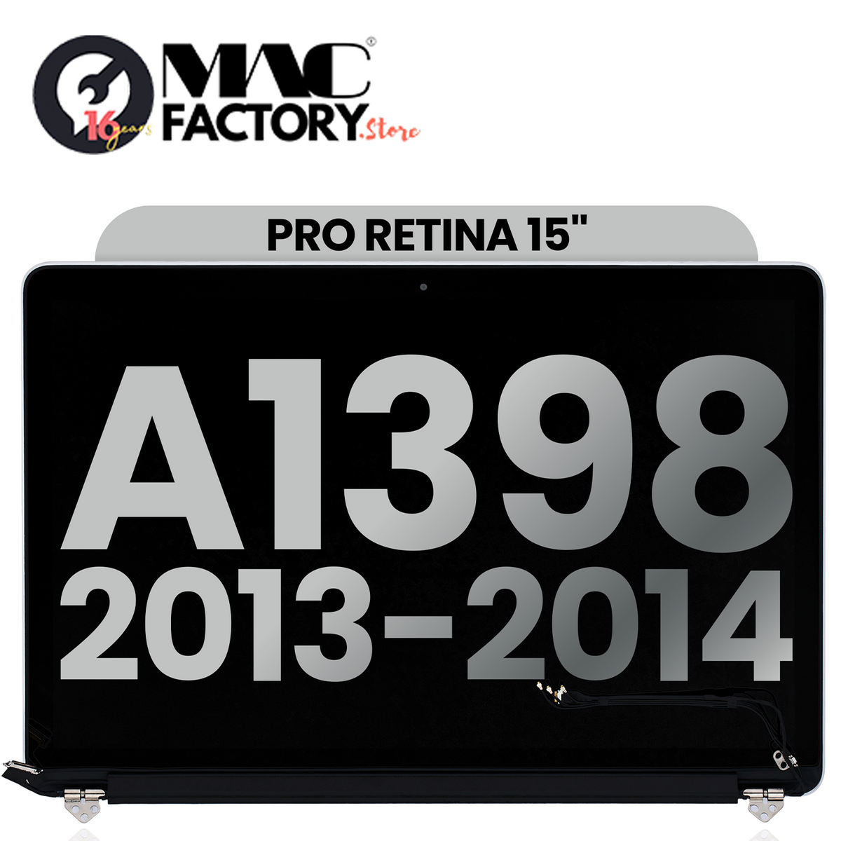 LCD Screen & Full Assembly Display for Apple MacBook Pro Retina 15" (A1398, Late 2013 - Mid 2014) – Silver