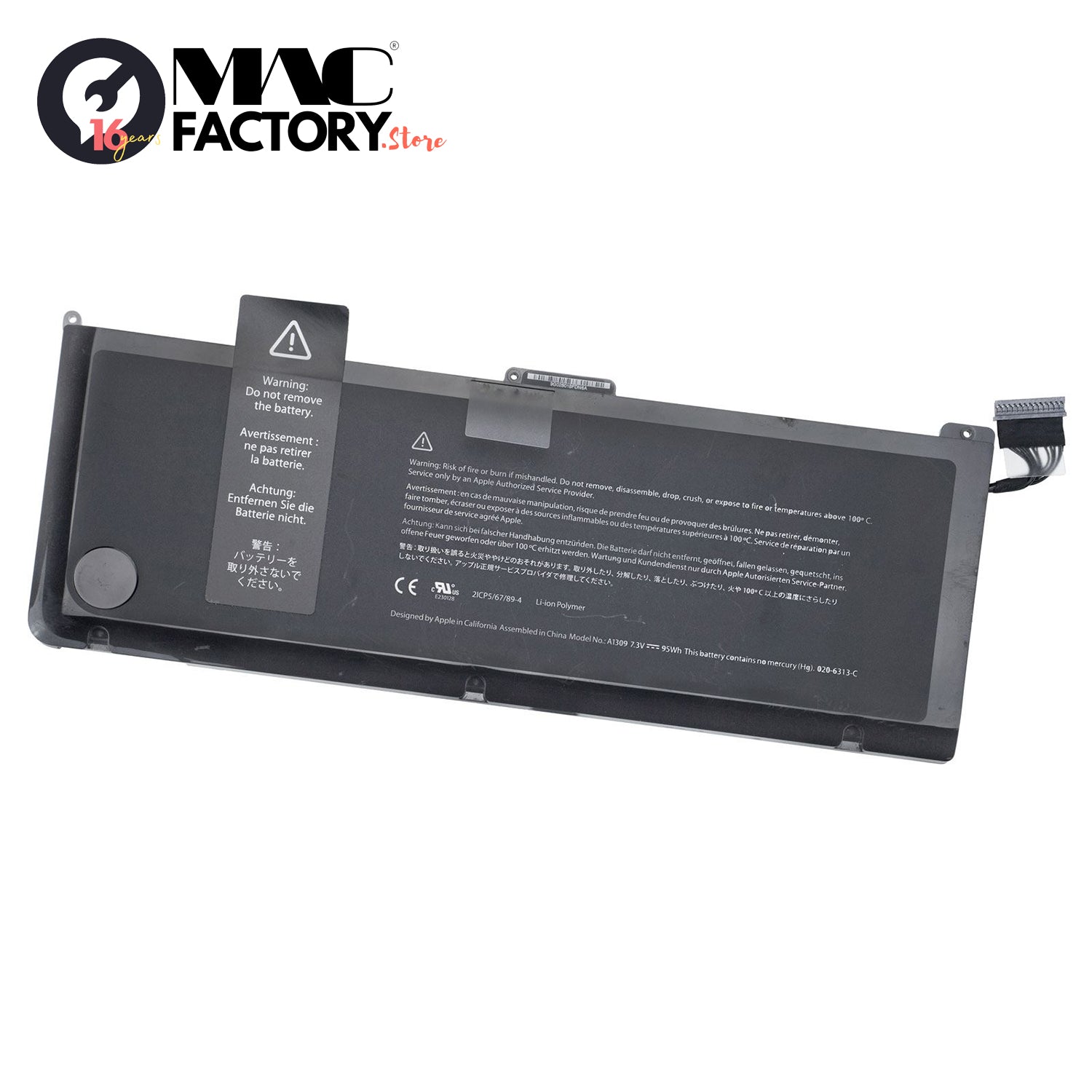 A1309 7.3V 11200mAh Battery for Apple MacBook Pro Unibody 17" (A1297, Early 2009 - Mid 2010)