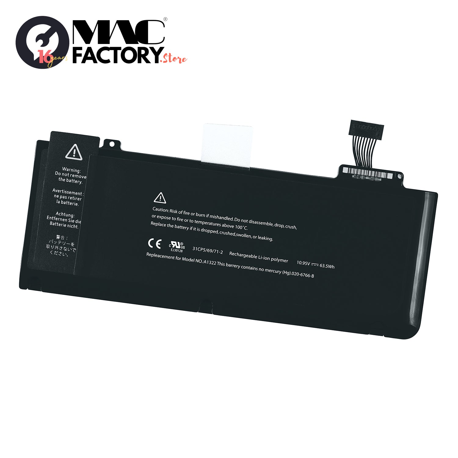 AVANCE A1322 10.95V 6000mAh Battery for Apple MacBook Pro Unibody 13" (A1278, Mid 2009 - Mid 2012)