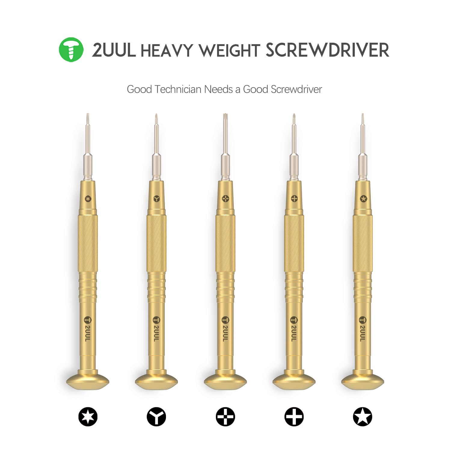 2UUL BRASS HANDLE HEAVY WEIGHT SCREWDRIVER FOR PHONE REPAIR