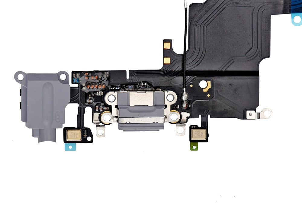 DARK GREY HEADPHONE JACK WITH CHARGING CONNECTOR FLEX CABLE FOR IPHONE 6S