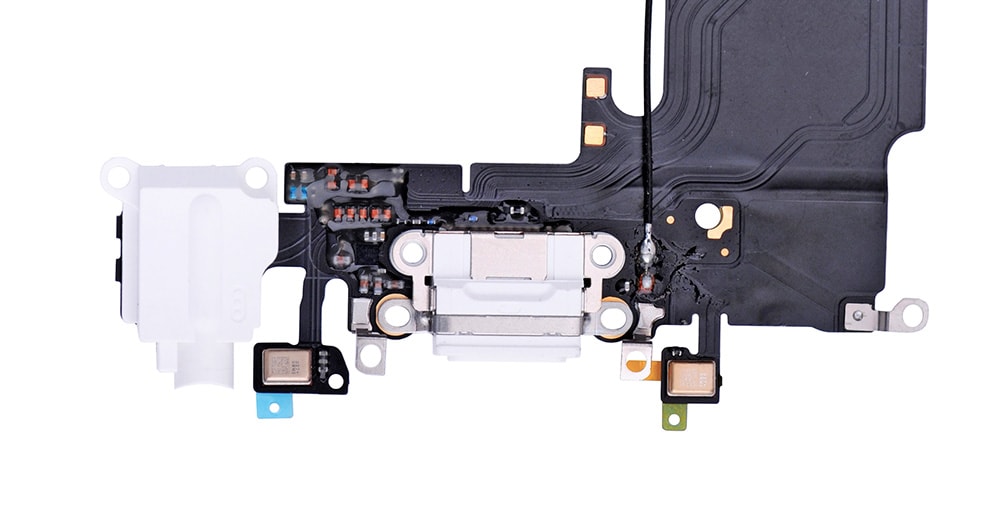 WHITE HEADPHONE JACK WITH CHARGING CONNECTOR FLEX CABLE FOR IPHONE 6S